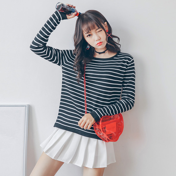 EasyMatchingStripedONeckKnittingPullover-CMK091461