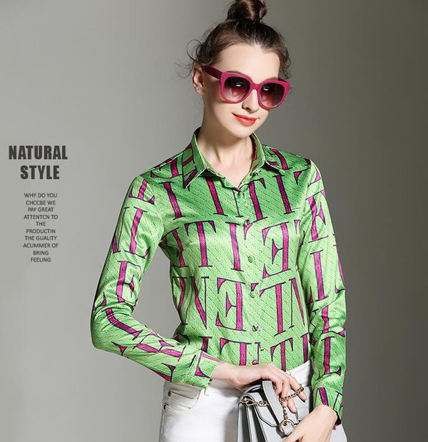 ElegantFashionLetterPatternWomenShirt-HMK071119