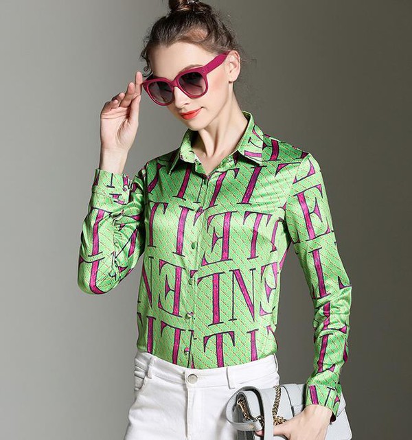 ElegantFashionLetterPatternWomenShirt-HMK071119