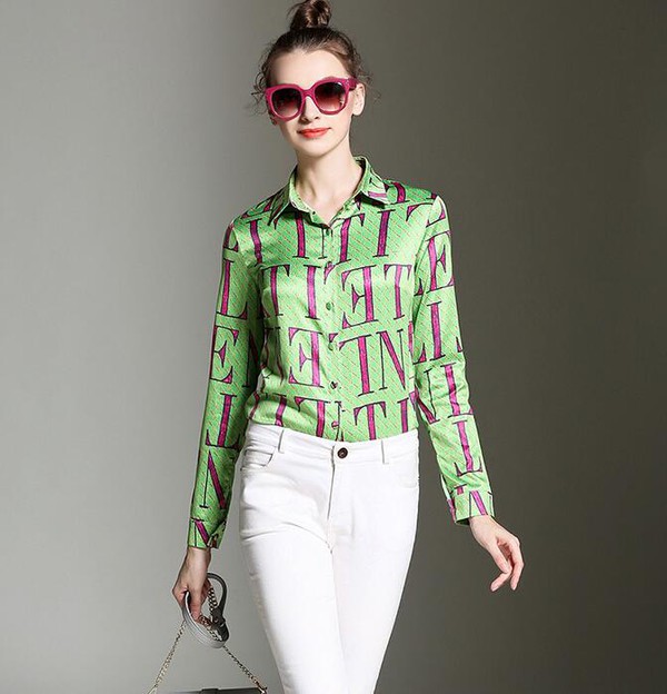 ElegantFashionLetterPatternWomenShirt-HMK071119