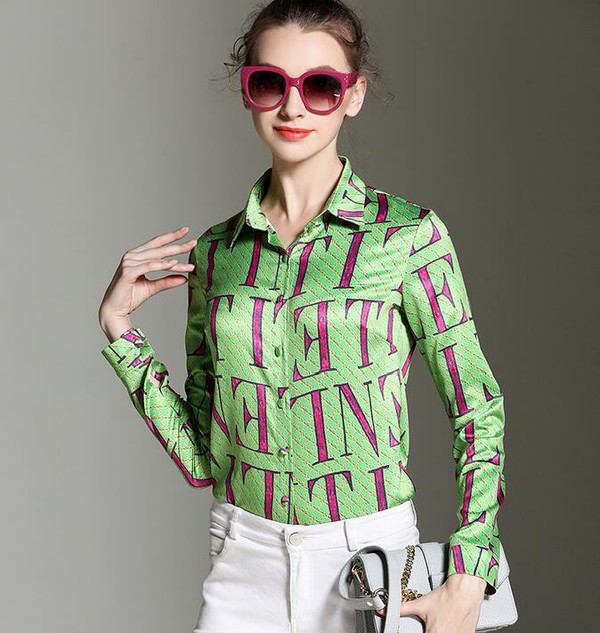 ElegantFashionLetterPatternWomenShirt-HMK071119