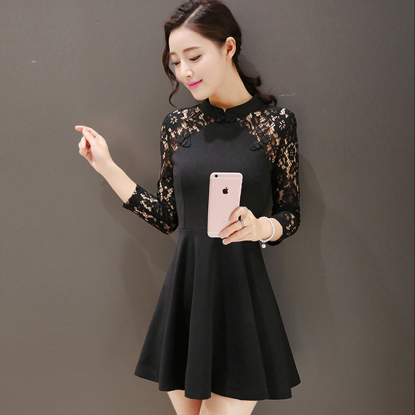 ElegantLacePatchworkWinterPrettyDresses-TFK081029