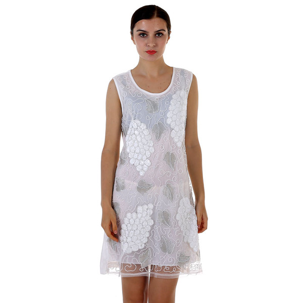 ElegantSequinedSleevelessWhiteSundress-TFK080913WI