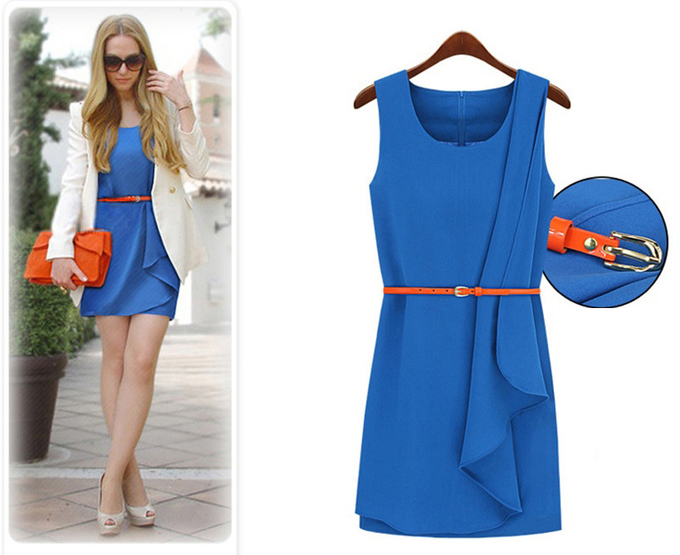 ElegantWomenSummer2015SleevelessO-NeckMidWaistDress-ZME041703