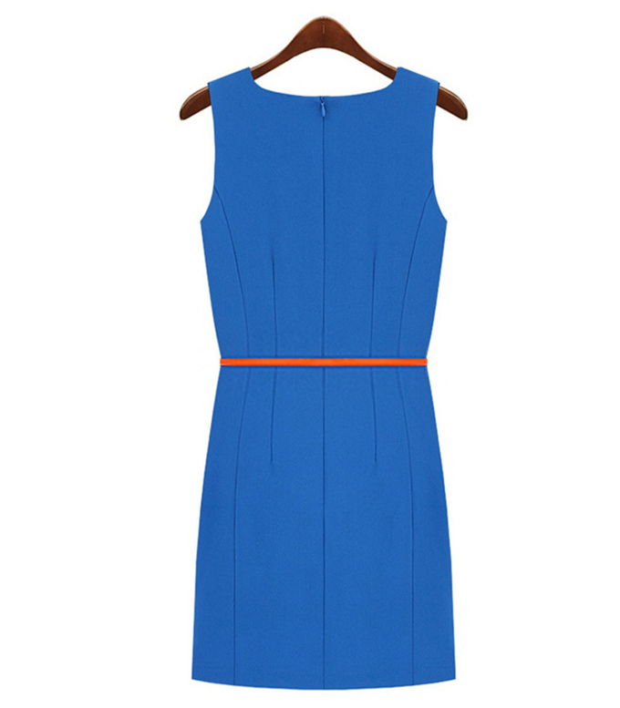 ElegantWomenSummer2015SleevelessO-NeckMidWaistDress-ZME041703