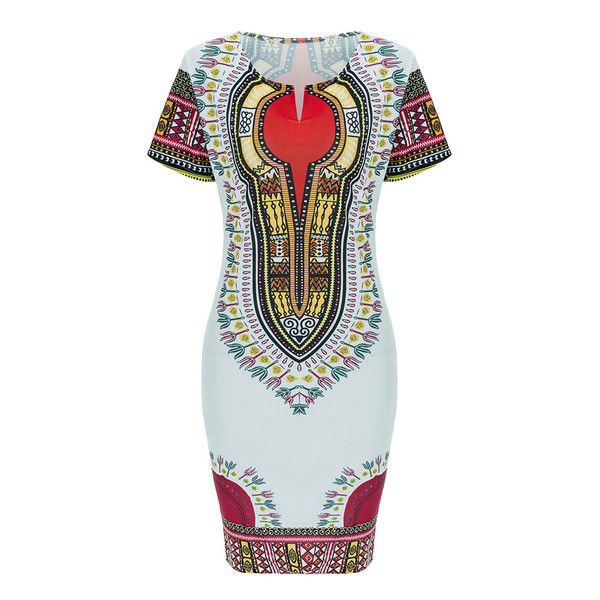 EthnicStylePrintCrewNeckWrapShortDress-TFK070633