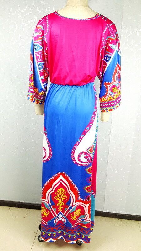 EthnicStylePrintVNeckLongDresses-TFK071811