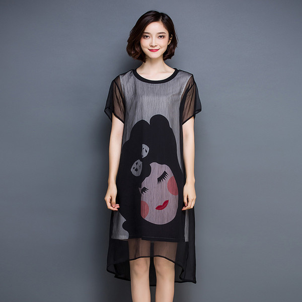 EuroFashionCartoonPrintedShortSleeveCasualDress-TFK052728