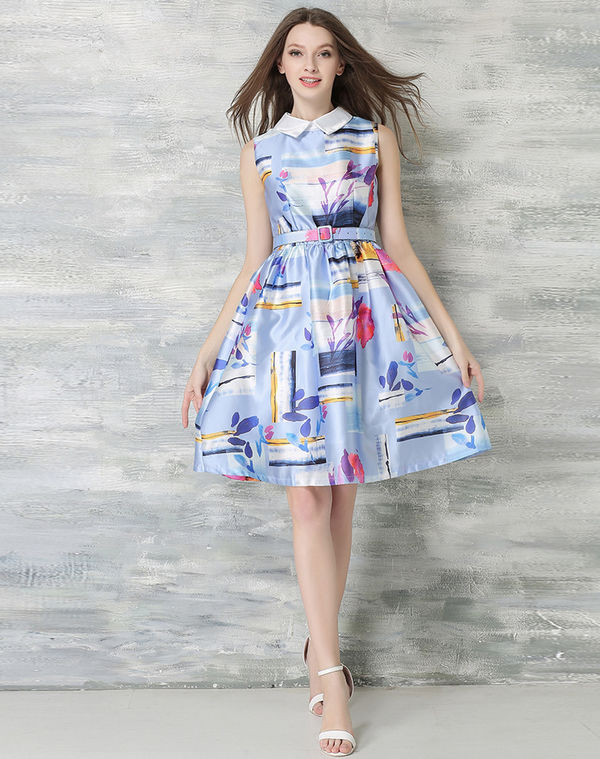 EuroFashionFloralPrintingSlimPrettyDress-TFK042244