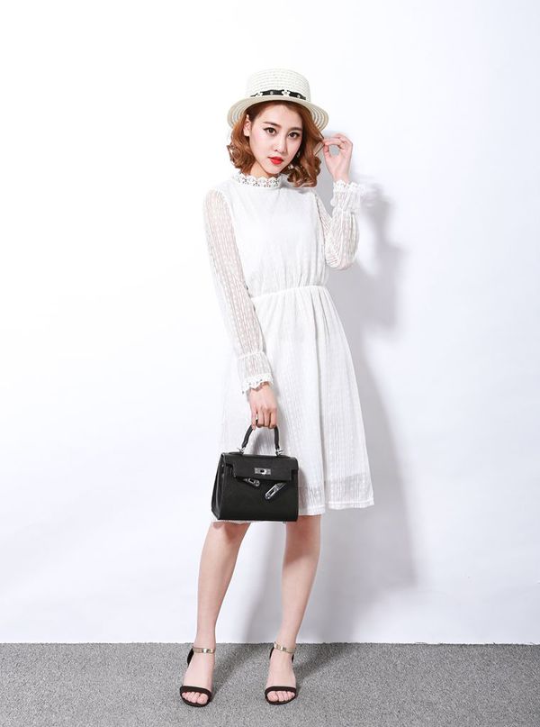 EuroFashionLongSleeveSlimLaceMidiDress-TZK071113