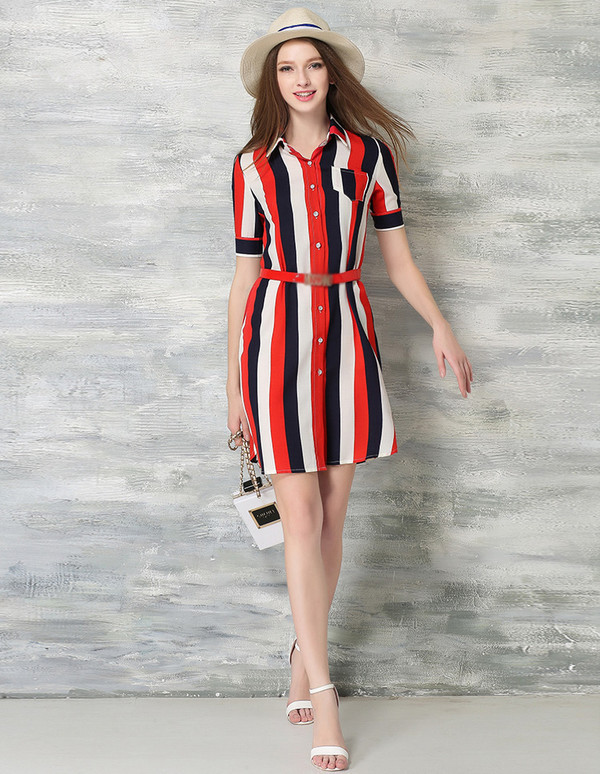 EuroHotSaleStripeShirtFashionDress-TFK042716