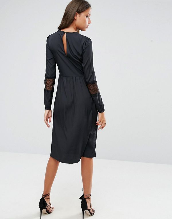 EuroPiercedLacePatchworkBlackMidiDress-TZK082504BA