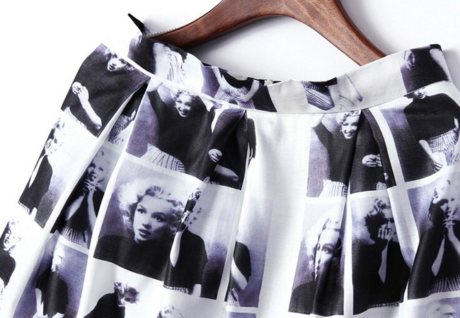 EuroStyleBandageSleevelessTopMarilynMonroePatternMidiSkirt-DFE060822BA