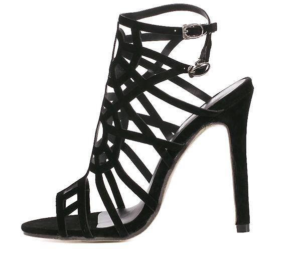 EuroStyleHollowOutHighHeelsSpiderWebBlackFashionPumps-DFE051508BA