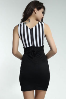 EuroStyleStreetWearBlackStripedStylishBodyconDress-XHE070715BA