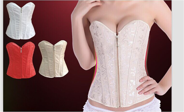 EuroStyleWomenPrintingZipperUpBacklessStraplessWaistTrainingCorset-ZHE092340