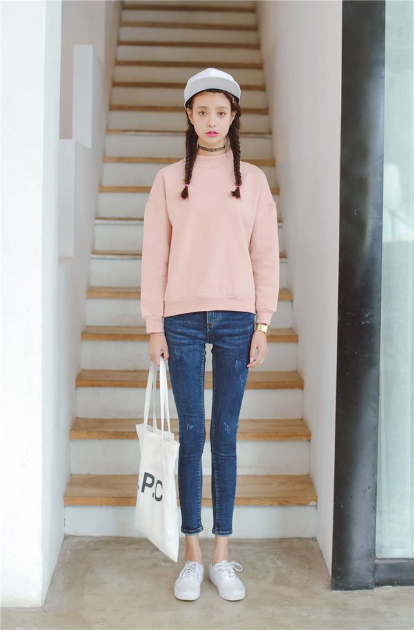 FallFashionKoreanWomenLongPocketsZipperUpBlueJeans-ZME100821BU