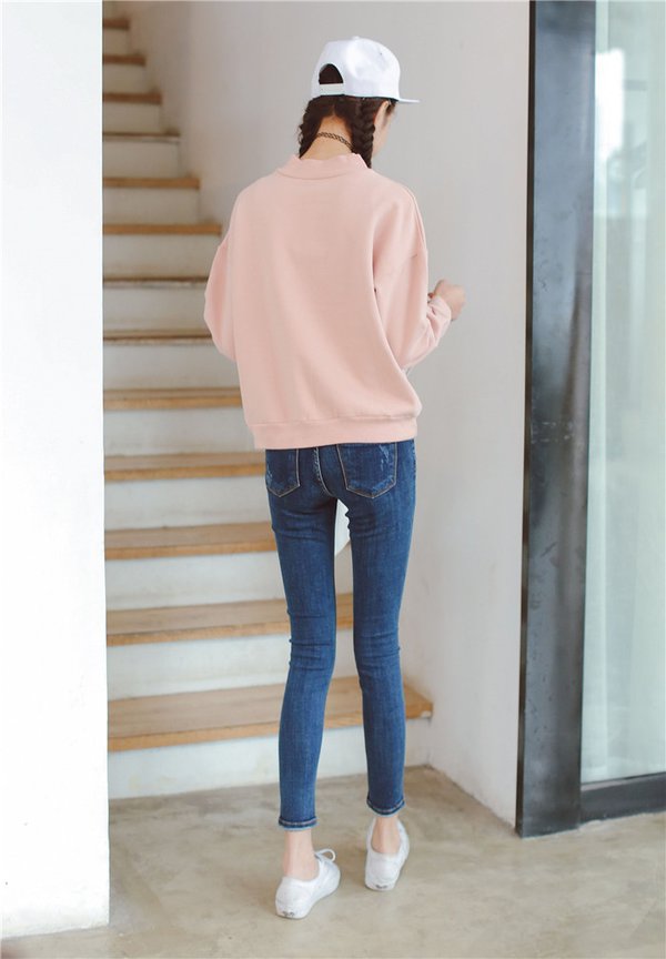 FallFashionKoreanWomenLongPocketsZipperUpBlueJeans-ZME100821BU