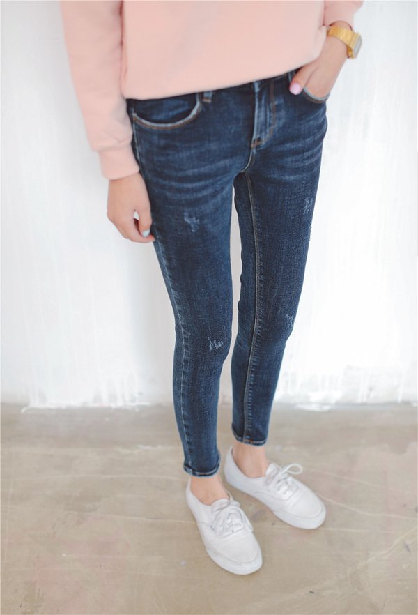 FallFashionKoreanWomenLongPocketsZipperUpBlueJeans-ZME100821BU