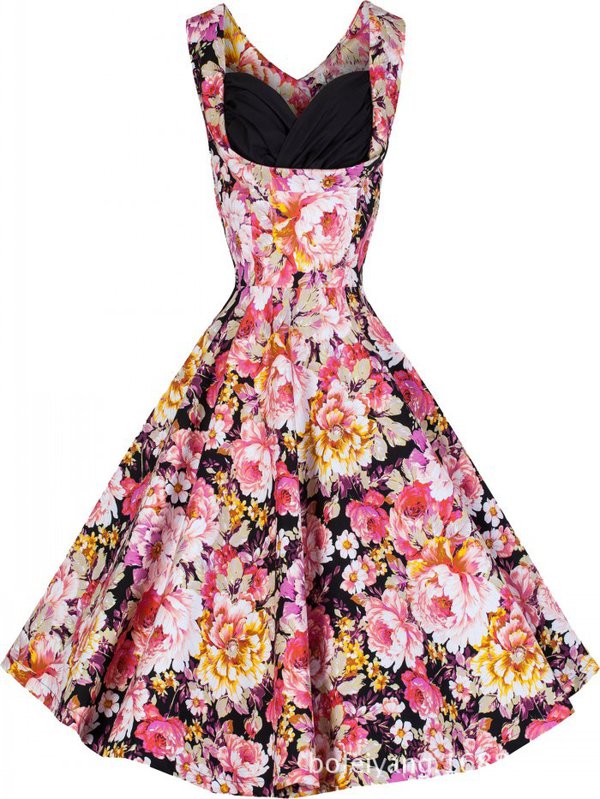 FashionEuroStyleWomenSleevelessBacklessFloralPrintingDresses-ZME092359A