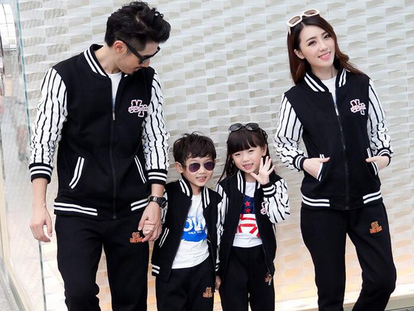 FashionFamilySetsStripedLongSleeveBaseballSuits-CMK070927