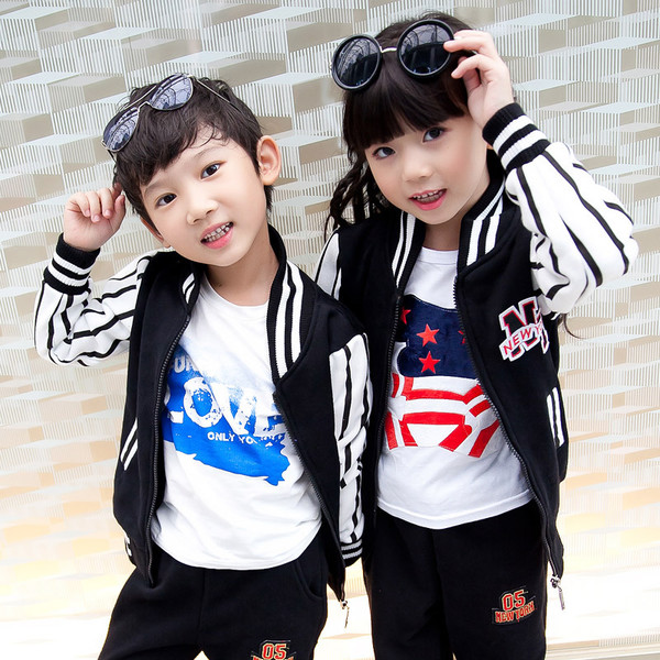 FashionFamilySetsStripedLongSleeveBaseballSuits-CMK070927