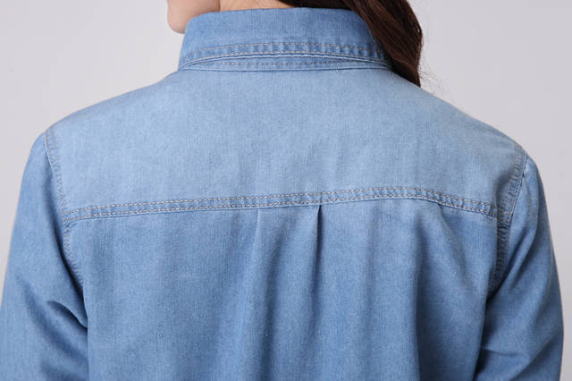 FashionGirlsSingle-BreastedLongSleeveDenimBlouse-XR072006DB