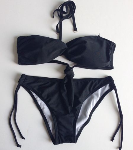 FashionKoreanStylishBandageBacklessHalterBikiniSwimsuit-ZME041026A