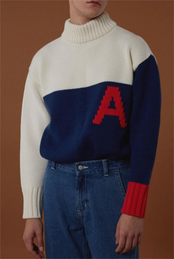 FashionableTurtleneckPatchworkLetterPrintCoupleSweaters-CMK083005