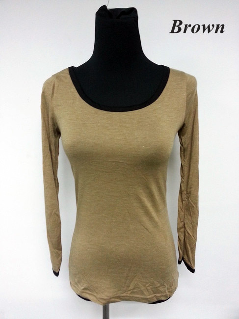 FlodingU-neckSlimMulti-colorCasualUnderShirt-MT010601
