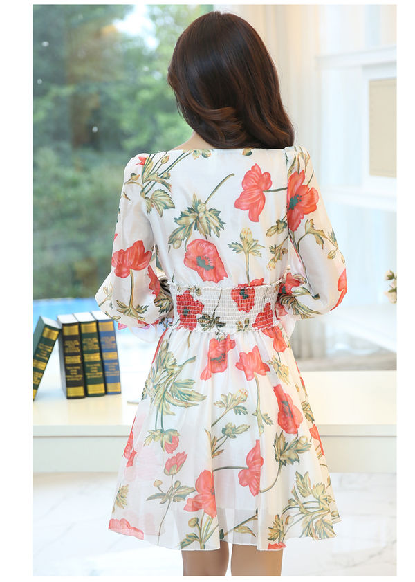 FloralPrintingLongSleeveHighWaistPartyDresses-ZME082231