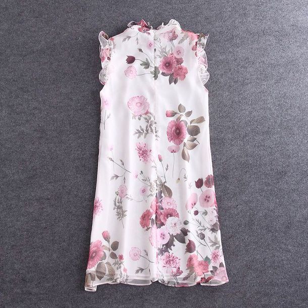 FreshStyleFloralPrintedSleevelessCelebrityDress-TK050402