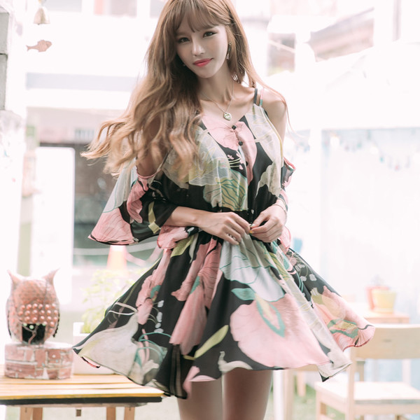 FreshStyleOffShoulderFloralPrintShortDress-TFK080728FO