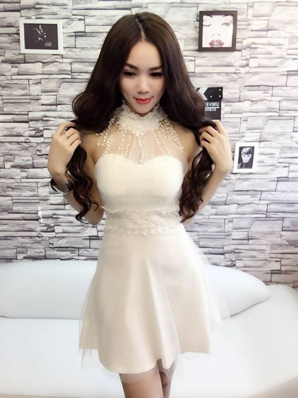 GorgeousStyleLadyWomenSolidBacklessSplitJointFluffyChicHalterDress-XFE110636