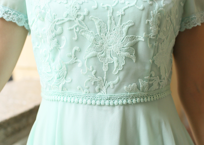High-endEmpireWaistLaceEmbossingShortSleeveChiffonSummerDress-DFE052746LG