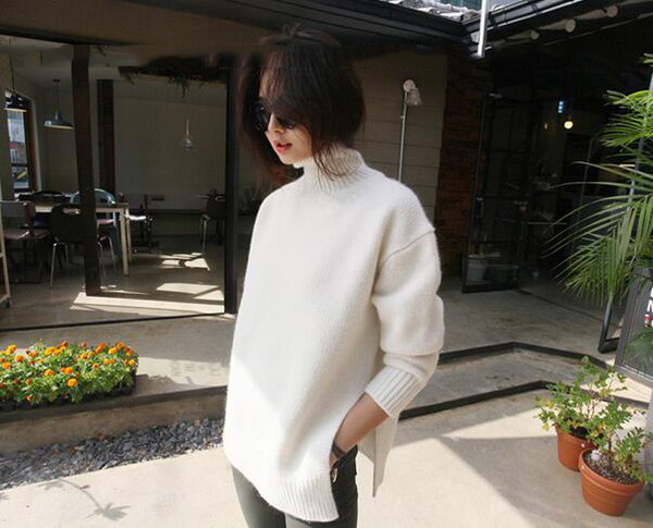 HighNeckDesignLongSleeveSlitLooseSweaterPullover-HMK082538WI