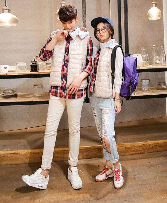 HighQualityConciseStyleHoodiesZipUpSleevelessWaistcoatForCouple-XHE072525A