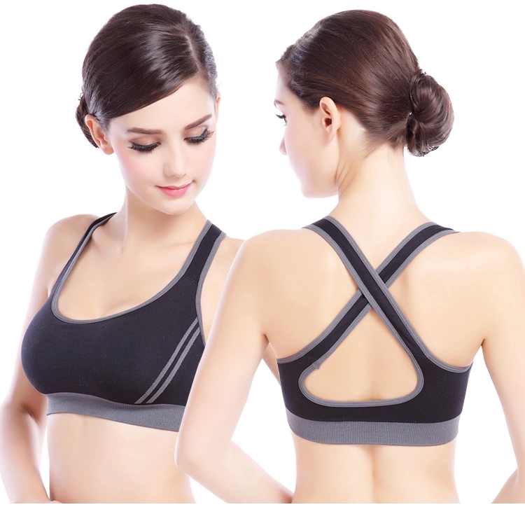 HighQualityCottonBlackSplitJointSportMatchCheaperWomenBra-XHE040118BA