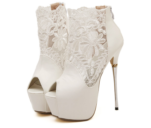 HighQualityLaceMatchingHookFlowerWhitePumpsThinHighHeelsPeepToeDressPumps-DFE041605WI