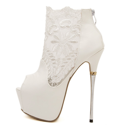 HighQualityLaceMatchingHookFlowerWhitePumpsThinHighHeelsPeepToeDressPumps-DFE041605WI