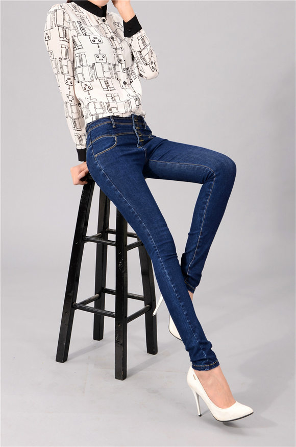 HighQualitySkinnyZipperFlyButtonWomenlyClassicJeans-XHE061508