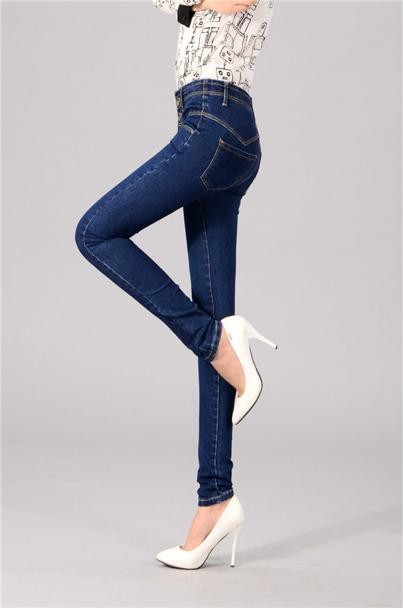 HighQualitySkinnyZipperFlyButtonWomenlyClassicJeans-XHE061508