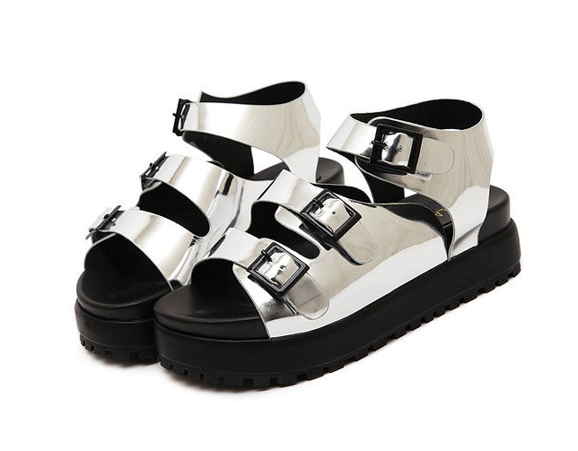 HighQualityThreeBucklesFashionPlatformShoesOpenToeBrightSurfacePlatformSandals-DFE031903SL