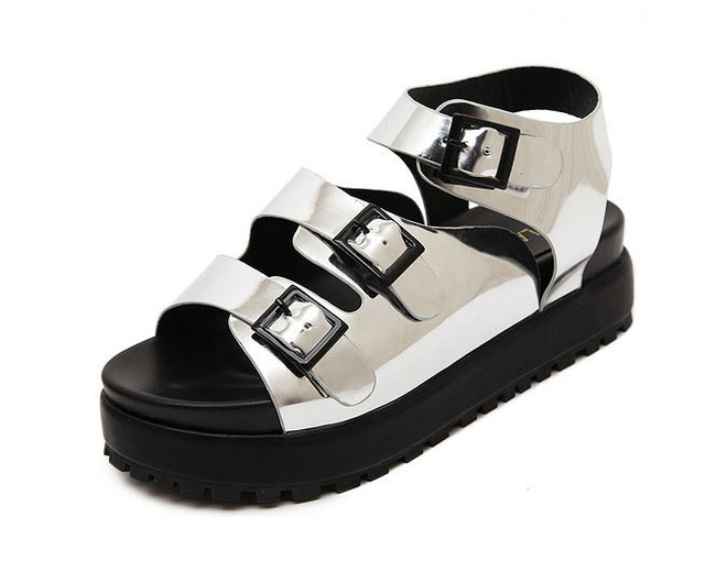 HighQualityThreeBucklesFashionPlatformShoesOpenToeBrightSurfacePlatformSandals-DFE031903SL