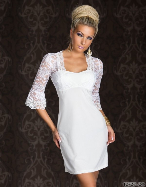 HotNewestWomenRegularHemSexyNightOutLaceThreeQuarterDress-LYE100528