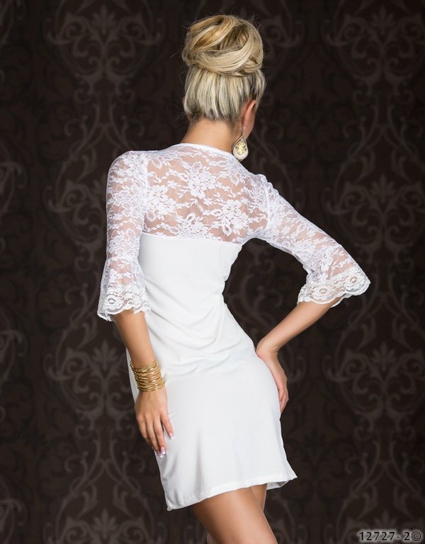 HotNewestWomenRegularHemSexyNightOutLaceThreeQuarterDress-LYE100528