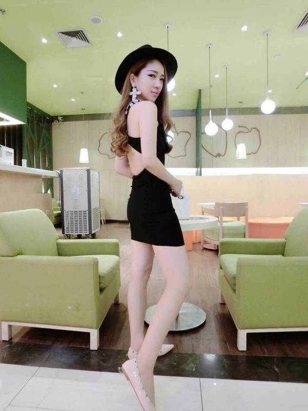 HotSaleBeadingV-NeckWrapBlackEveningClubDress-ZFE080531BA