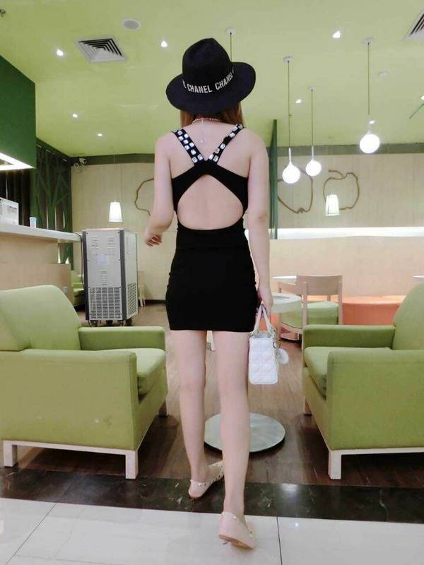 HotSaleBeadingV-NeckWrapBlackEveningClubDress-ZFE080531BA