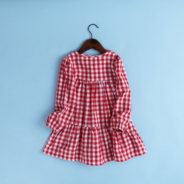 HotSalePlaidPatchworkPrincessChildrenDress-YHK090528