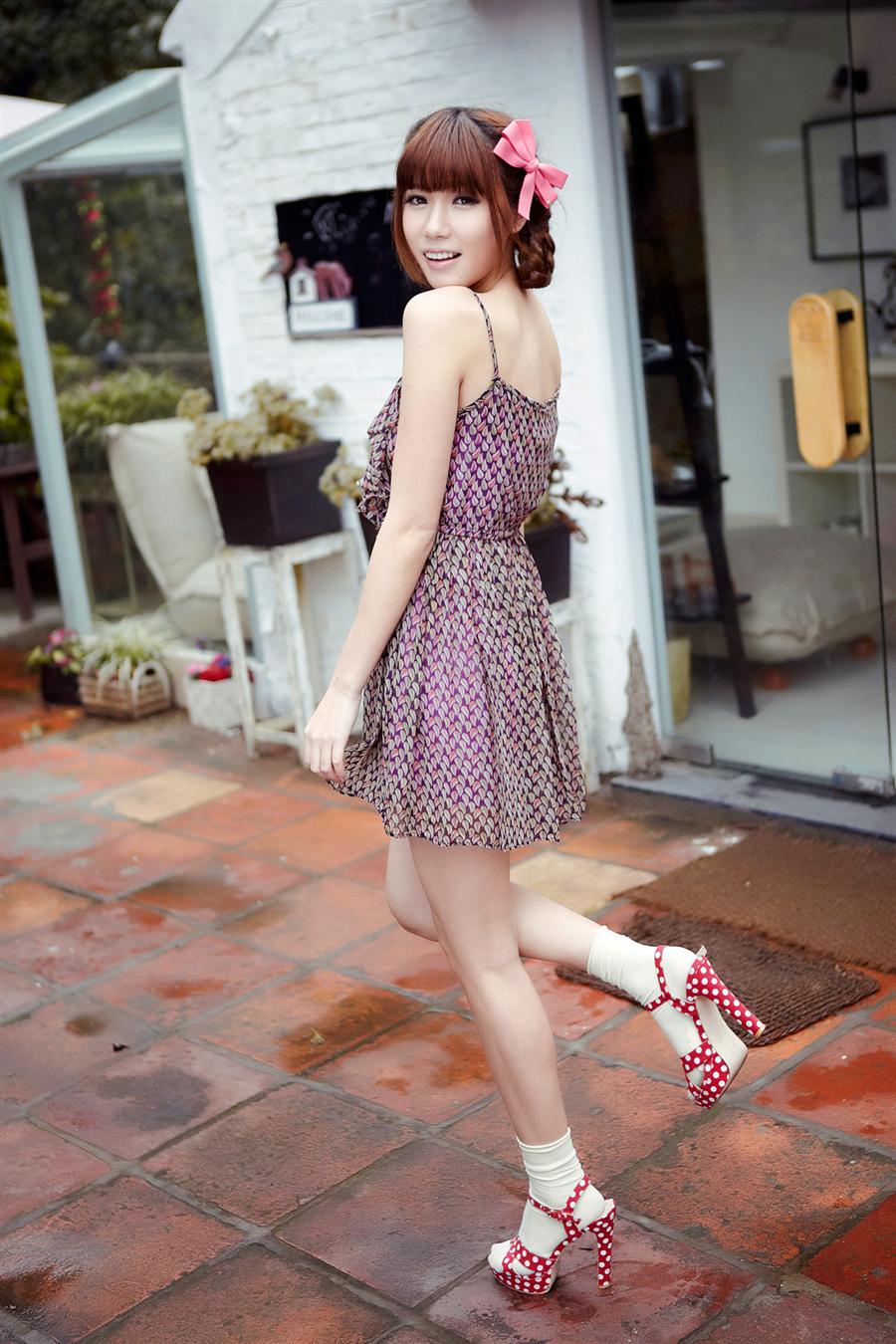 HotSaleWomenFloralColorBlockChiffonStrapsDressPurple-XL050913PR